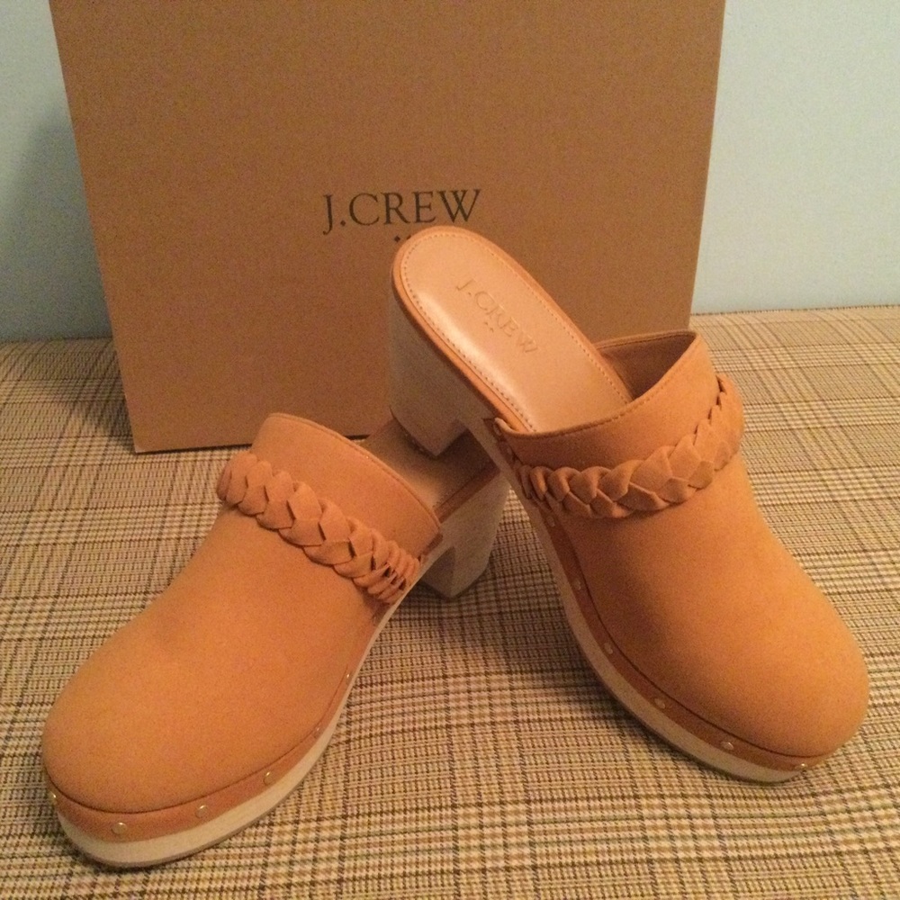 NWT JCREW Sueded Clogs Boho Shoes Mules Slides Tan - Womens Size 7.5 Womens - Picture 8 of 10